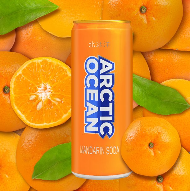 Arctic Ocean Mandarin Soda Drink, Beibingyang Fruit Sparkling Juice, 11.1 fl. Oz [China]