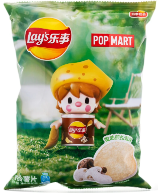 Lay's X Pop Mart Potato Chips - Pan Fried Matsutake (Butter) Flavor, 2.12oz [China]