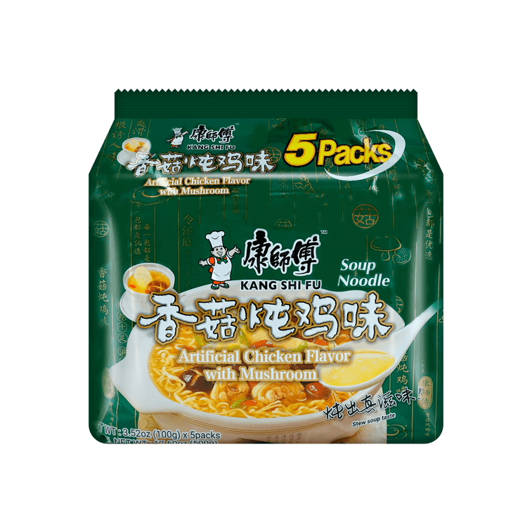 Master Kong - Mushroom & Chicken Instant Noodle Soup (5-Packs, 3.52oz)