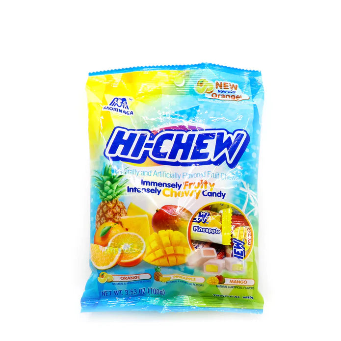 Hi-Chew Mixed-Soft Candy - Tropical Mix (Orange, Pineapple, Mango Flavor) 3.53oz [Japan]