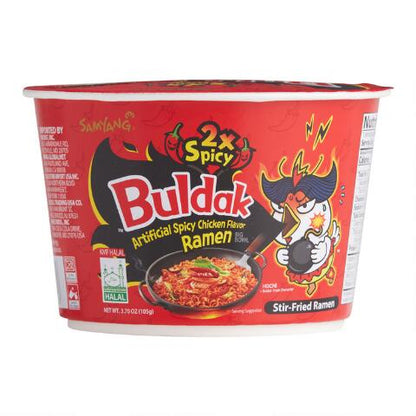 Buldak Hot Chicken Ramen - 2X Spicy - Ramen Bowl 3.70oz [Korea]