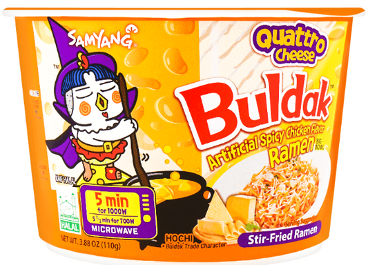 Buldak Hot Chicken Ramen - Quattro Cheese Flavor - Ramen Bowl 3.88oz