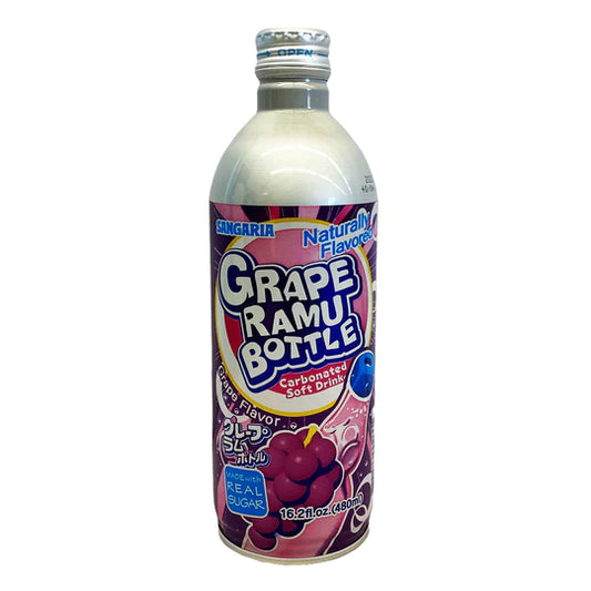 Grape Ramune Bottle - Carbonated Soft Drink 16.2oz