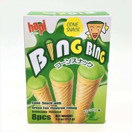 Hapi Bing Bing Ice Cream Cone Snack - Green Tea Flavor 2.5oz