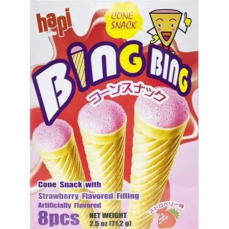 Hapi Bing Bing Ice Cream Cone Snack - Strawberry Flavor 2.5oz