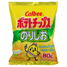 Calbee Potato Chips - Seaweed and Salt Flavor, 3.17oz